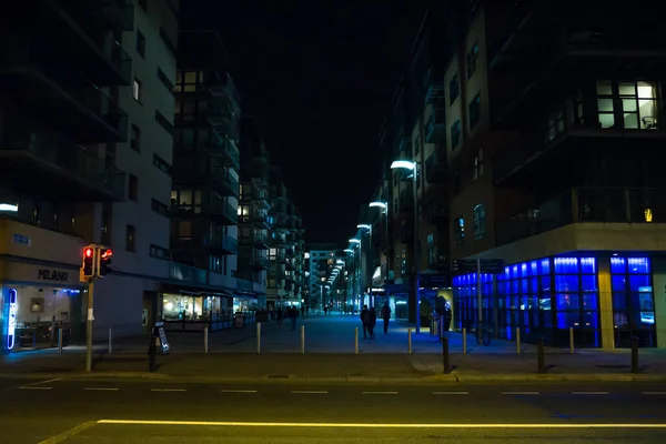 Excise Walk Dublin Irland Bei Nacht Dublins Renoviertem Hafenviertel — Stockfoto