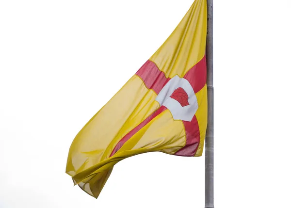 Flagga Ulster Nordirland Som Flyger Från Pol Mot Vit Himmel — Stockfoto