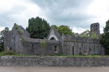 İrlanda, Dublin 'deki Malahide Şatosu' ndaki Malahide Abbey harabeleri