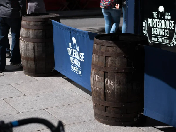 Jameson Irish Whiskey Barrels Street Irish Pub Temple Bar Dublin — Stock Photo, Image