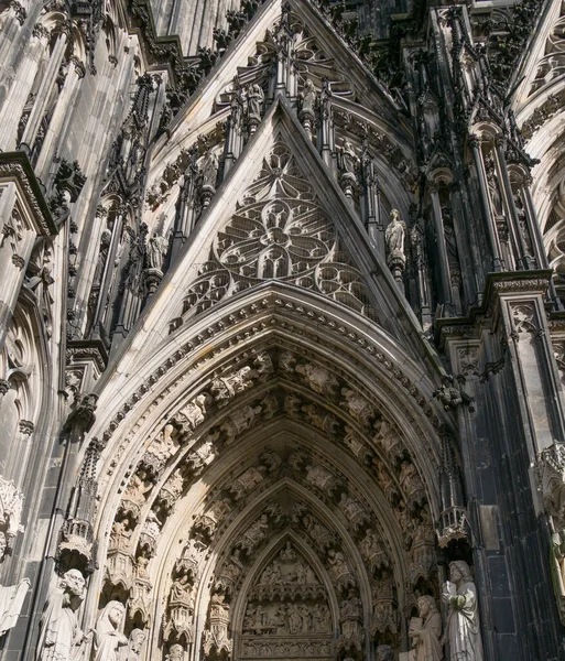 Statue All Ingresso Della Cattedrale Colonia Renania Settentrionale Vestfalia Germania — Foto Stock