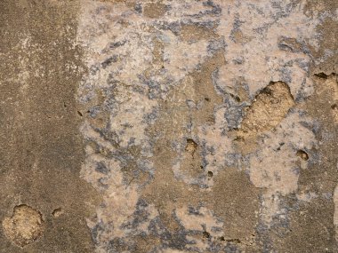 Pürüzlü, eski, yıkık dökük duvar arkaplan dokusu alçıda deliklerle