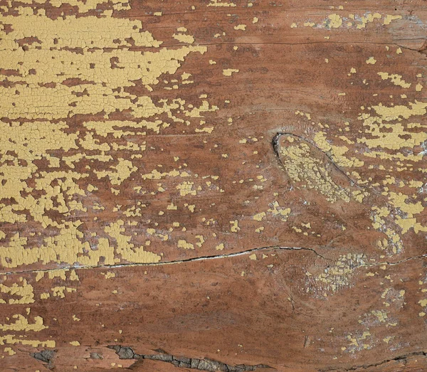 Textura Arbolada Áspera Erosionada Con Pintura Amarilla Pelada — Foto de Stock