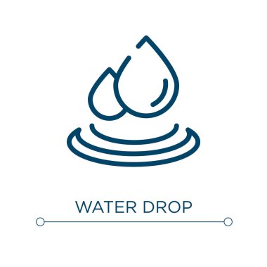Su damlası ikonu. Doğrusal vektör çizimi. Ana hatlı su damlası ikon vektörü. Web ve mobil uygulamalarda kullanmak için ince çizgi sembolü, logo, yazdırma ortamı.