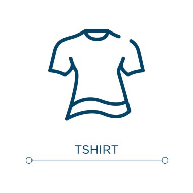 Tişört ikonu. Doğrusal vektör çizimi. Taslak t-shirt ikon vektörü. Web ve mobil uygulamalarda kullanmak için ince çizgi sembolü, logo, yazdırma ortamı.
