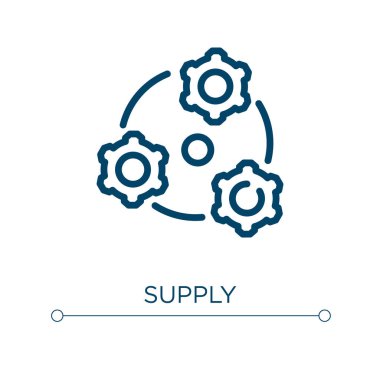 İkmal ikonu. Doğrusal vektör çizimi. Taslak ikon vektörü. Web ve mobil uygulamalarda kullanmak için ince çizgi sembolü, logo, yazdırma ortamı.