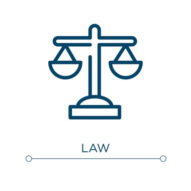 Kanun simgesi. Doğrusal vektör çizimi. Taslak kanun simgesi vektörü. Web ve mobil uygulamalarda kullanmak için ince çizgi sembolü, logo, yazdırma ortamı.