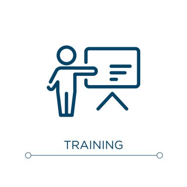 Eğitim ikonu. Doğrusal vektör çizimi. Taslak eğitim ikon vektörü. Web ve mobil uygulamalarda kullanmak için ince çizgi sembolü, logo, yazdırma ortamı.