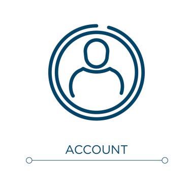 Hesap simgesi. Doğrusal vektör çizimi. Taslak hesap simgesi vektörü. Web ve mobil uygulamalarda kullanmak için ince çizgi sembolü, logo, yazdırma ortamı.