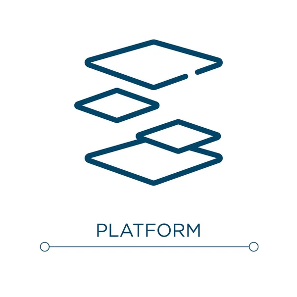 Plattformsymbol Lineare Vektordarstellung Umriss Plattform Symbol Vektor Thin Line Symbol — Stockvektor
