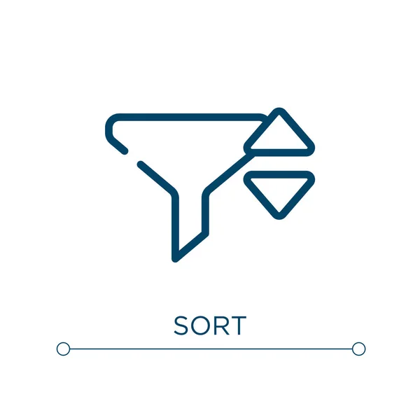 Sort Icon Linear Vector Illustration Outline Sort Icon Vector Thin — Stock Vector