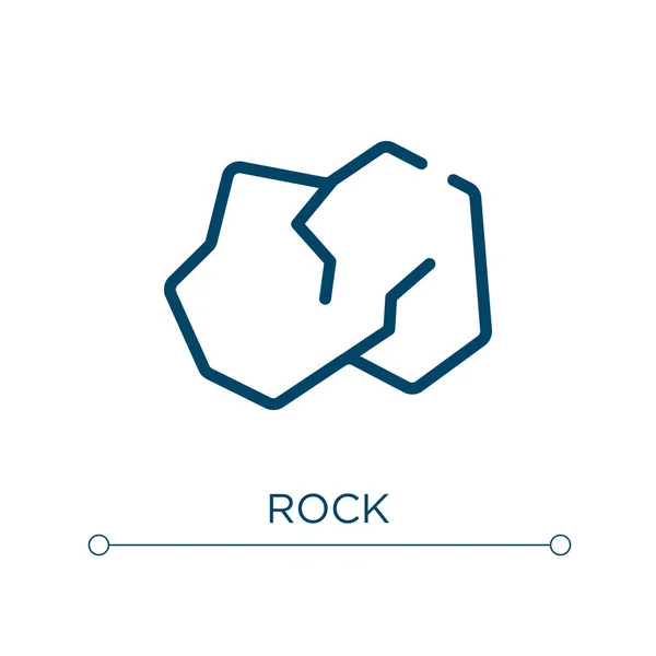 Ícone Rock Ilustração Vetorial Linear Esboço Vetor Ícone Rocha Símbolo —  Vetores de Stock
