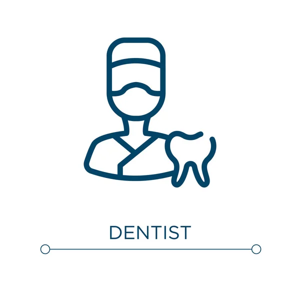 Dişçi Simgesi Doğrusal Vektör Çizimi Taslak Dişçi Ikon Vektörü Web — Stok Vektör