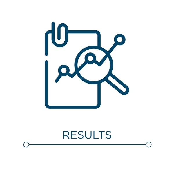 Ícone Resultados Ilustração Vetorial Linear Esboço Resultados Ícone Vetor Símbolo — Vetor de Stock