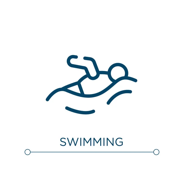 游泳图标 线性向量图解 轮廓游泳图标矢量 用于网络和移动应用程序 印刷媒体的细线符号 — 图库矢量图片