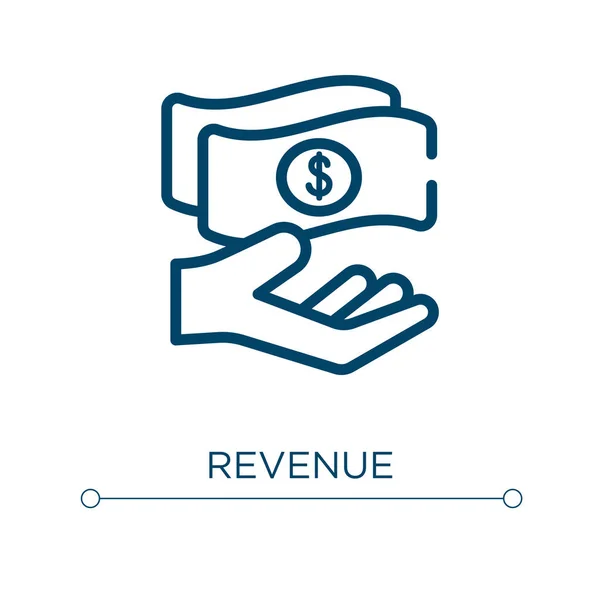Intäktsikonen Linjär Vektorillustration Redogör För Intäkter Ikonen Vektor Tunn Linje — Stock vektor