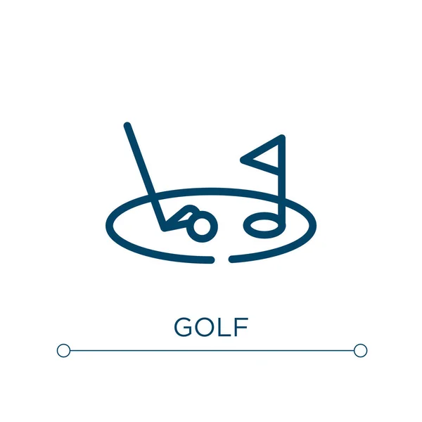 Golfikon Linjär Vektorillustration Redogör Golf Ikon Vektor Tunn Linje Symbol — Stock vektor