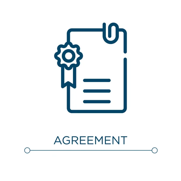 Agreement Icon Linear Vector Illustration Outline Agreement Icon Vector Thin — Stock Vector