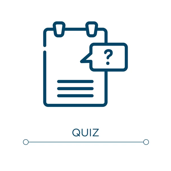 Quiz Icon Linear Vector Illustration Outline Quiz Icon Vector Thin — Stock Vector