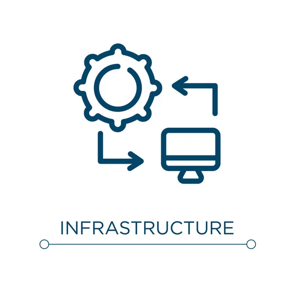 Icône Infrastructure Illustration Vectorielle Linéaire Décrivez Vecteur Icône Infrastructure Symbole — Image vectorielle