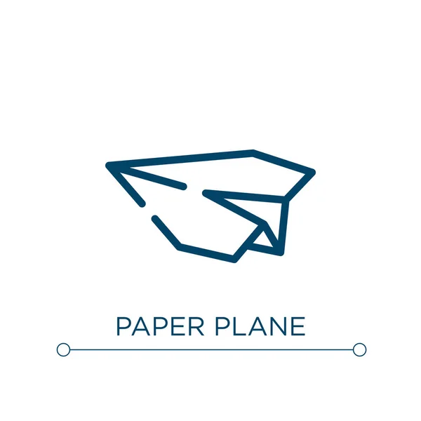 Ícone Avião Papel Ilustração Vetorial Linear Desenhe Vetor Ícone Plano —  Vetores de Stock
