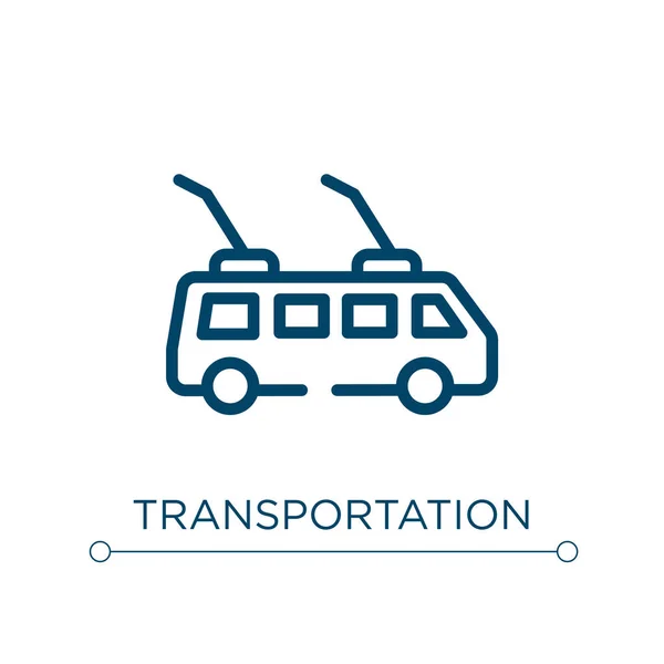 Ikona Transportu Liniowa Ilustracja Wektora Zarys Wektora Ikony Transportu Cienki — Wektor stockowy