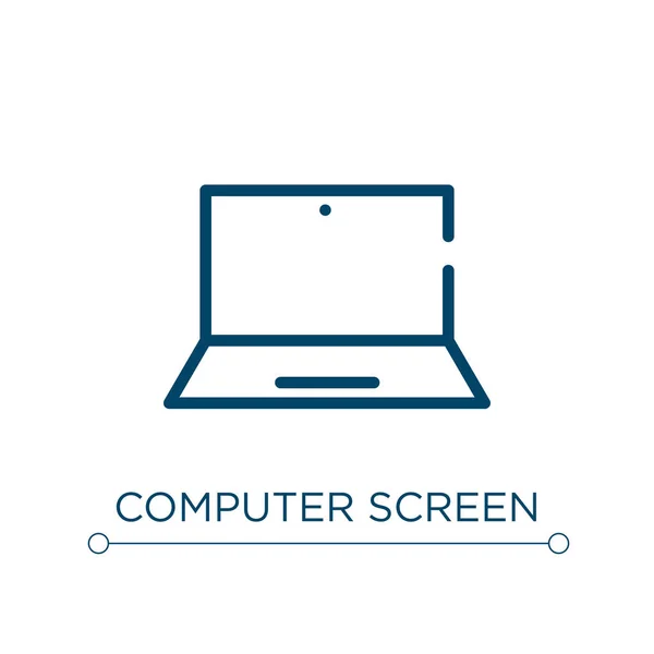 Computerbildschirm Symbol Lineare Vektordarstellung Umriss Computerbildschirm Icon Vektor Thin Line — Stockvektor