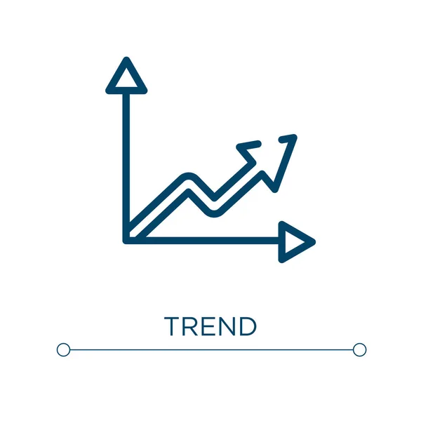 Ícone Tendência Ilustração Vetorial Linear Esboço Vetor Ícone Tendência Símbolo — Vetor de Stock