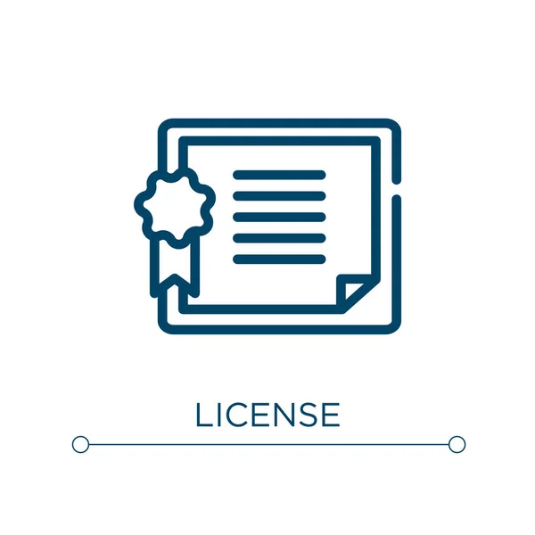 License Icon Linear Vector Illustration Outline License Icon Vector Thin — Stock Vector