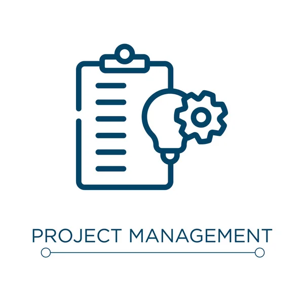 Project Management Icon Linear Vector Illustration Outline Project Management Icon — Stock Vector