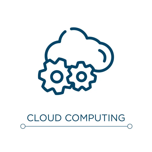 Cloud Computing Icon Linear Vector Illustration Outline Cloud Computing Icon — Stock Vector