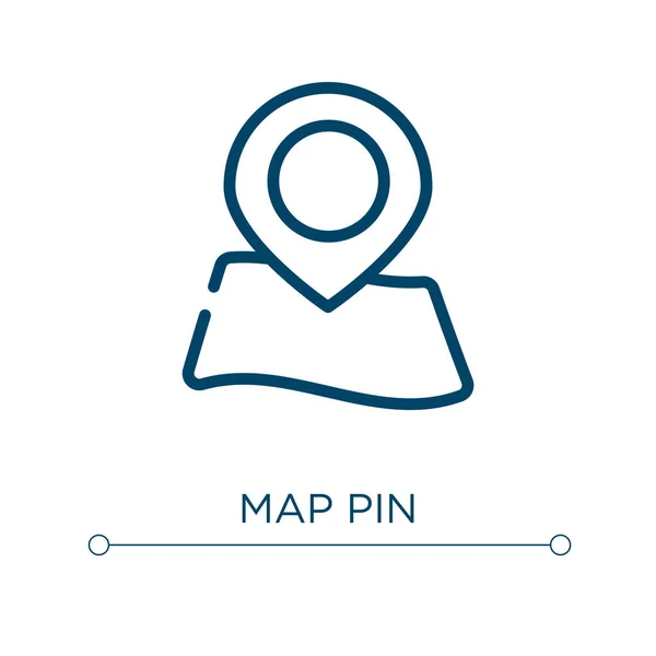 Icono Mapa Pin Ilustración Lineal Vectores Esquema Mapa Pin Icono — Vector de stock