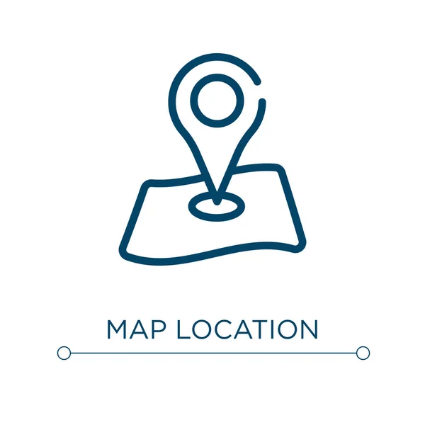 Map Location Icon Linear Vector Illustration Outline Map Location Icon — Stock Vector
