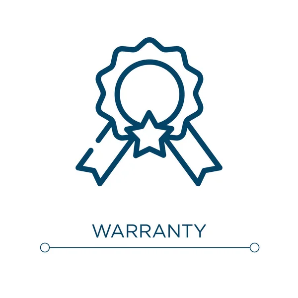 Warranty Icon Linear Vector Illustration Outline Warranty Icon Vector Thin — Stock Vector