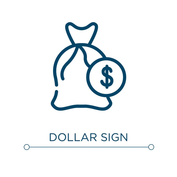 Dollar Sign Icon Linear Vector Illustration Outline Dollar Sign Icon — Stock Vector
