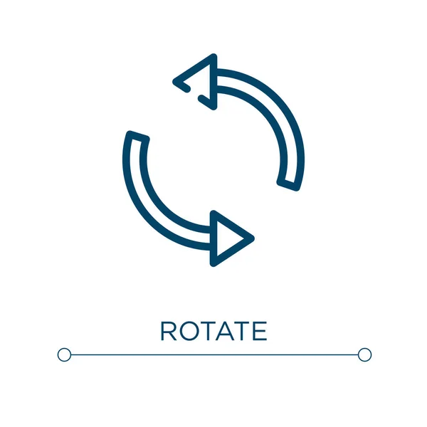 Ruota Icona Illustrazione Vettoriale Lineare Contorno Ruotare Vettore Icona Simbolo — Vettoriale Stock