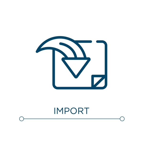 Icon Importieren Lineare Vektordarstellung Umriss Import Symbol Vektor Thin Line — Stockvektor