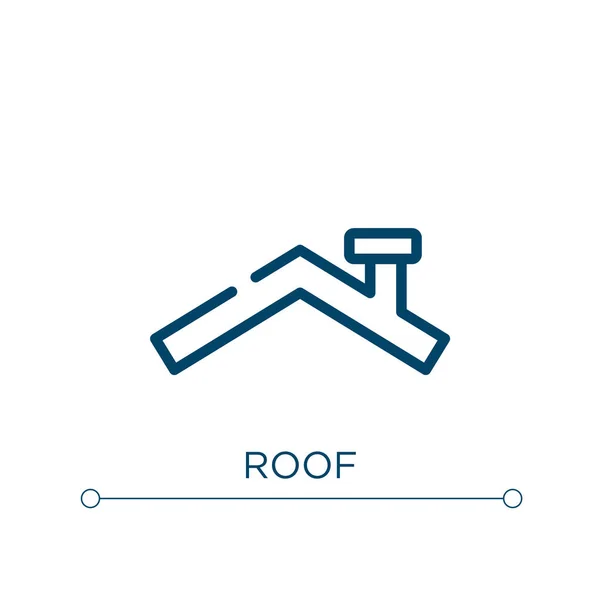 Ícone Telhado Ilustração Vetorial Linear Esboço Ícone Vetor Telhado Símbolo — Vetor de Stock
