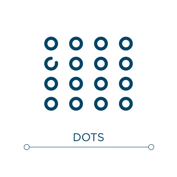 Ícone Pontos Ilustração Vetorial Linear Esboço Pontos Ícone Vetor Símbolo —  Vetores de Stock