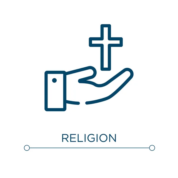 Icono Religión Ilustración Lineal Vectores Esquema Religión Icono Vector Símbolo — Vector de stock