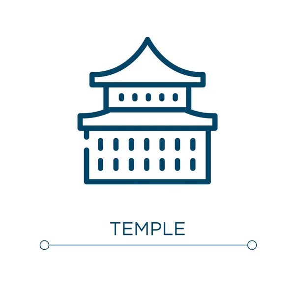 Icona Del Tempio Illustrazione Vettoriale Lineare Configura Vettore Icona Del — Vettoriale Stock