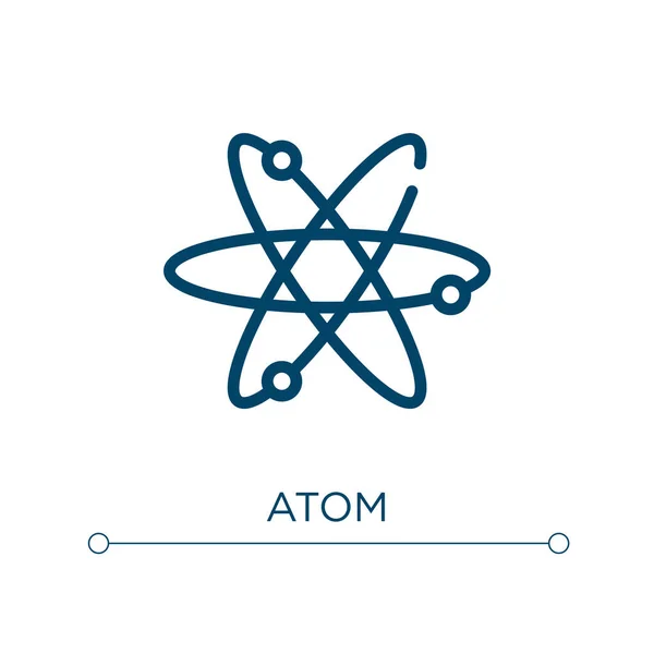 Atom Symbol Lineare Vektordarstellung Umriss Des Atomsymbolvektors Thin Line Symbol — Stockvektor