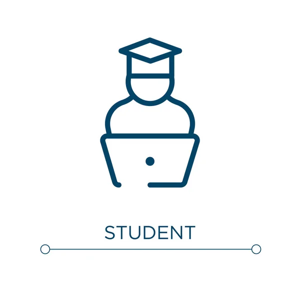 Icône Étudiante Illustration Vectorielle Linéaire Décrivez Vecteur Icône Étudiant Symbole — Image vectorielle