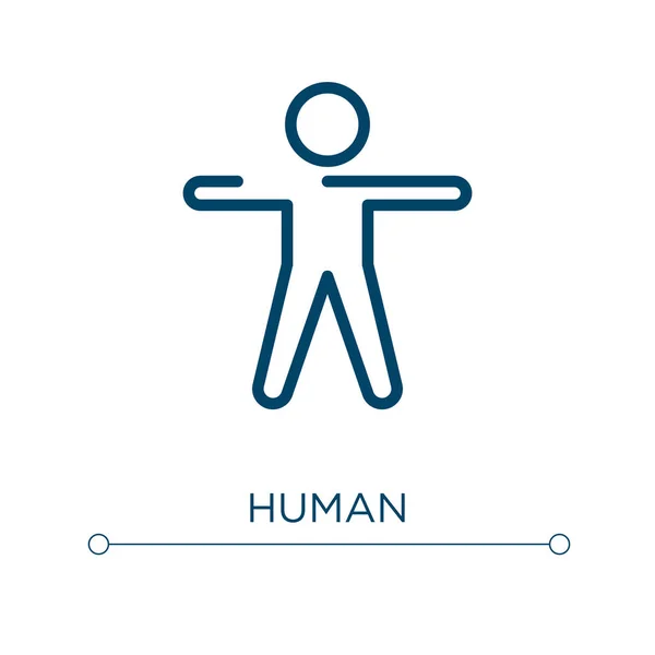 Icona Umana Illustrazione Vettoriale Lineare Descrivere Vettore Icona Umana Simbolo — Vettoriale Stock