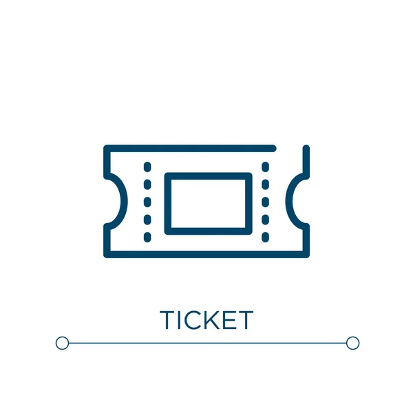 チケットアイコン 線形ベクトル図 概要チケットアイコンベクトル Webやモバイルアプリ 印刷メディアで使用するための細い線のシンボル — ストックベクタ