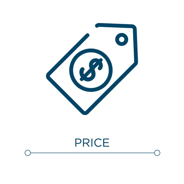 Значок Цены Линейная Векторная Иллюстрация Контур Ценового Вектора Тонкая Линия — стоковый вектор