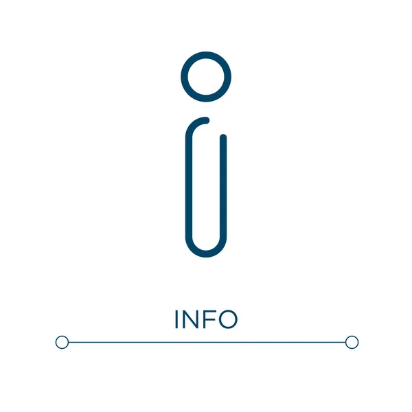 Icona Info Illustrazione Vettoriale Lineare Descrivere Info Vettore Icona Simbolo — Vettoriale Stock