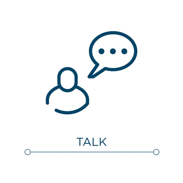 Talk Icon Linear Vector Illustration Outline Talk Icon Vector Thin — Stock Vector