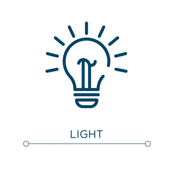 Εικόνα Φωτός Γραμμική Διανυσματική Απεικόνιση Περίγραμμα Διανύσματος Εικονιδίου Φωτός Λεπτή — Διανυσματικό Αρχείο