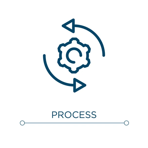 Processikon Linjär Vektorillustration Disposition Process Ikon Vektor Tunn Linje Symbol — Stock vektor